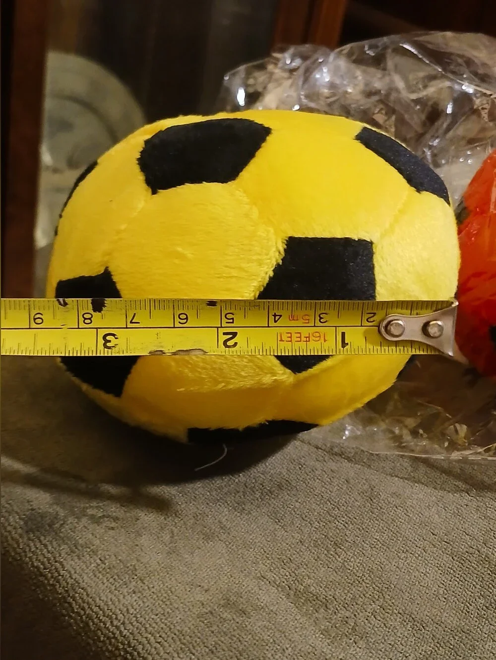Plush Soccer Balls - Yellow and Red Soft Dogs Toy Set